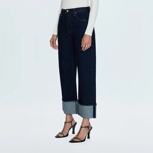 Pistole Ryder High Rise Cuffed Jean.  Size:  26.  Dark Denim